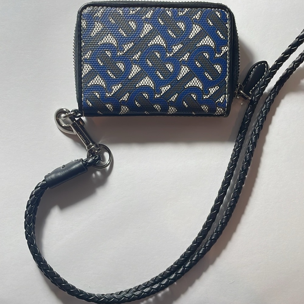 Burberry Zip Wallet with Woven Leather Lanyard - Unisex - Picture 5 of 6